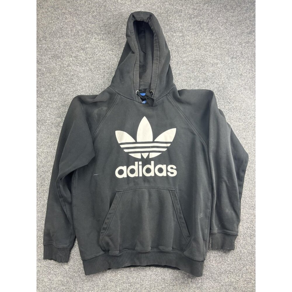 Adidas Hoodie Mens Extra Large Black Trefoil Pullover Originals Big Logo